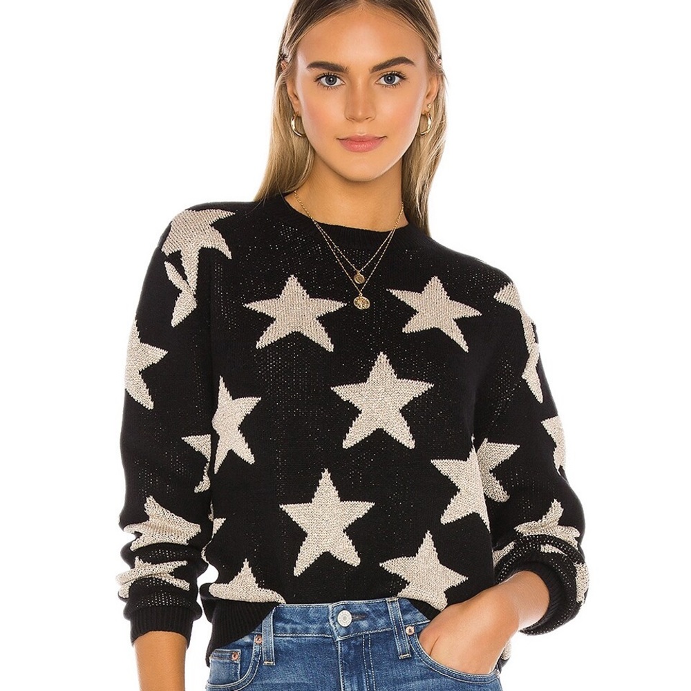 Superdown Rosabel black and gold star sweater